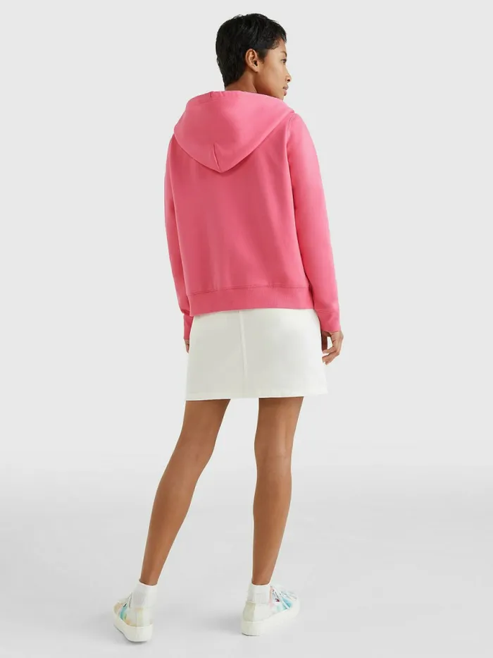 Tommy Hilfiger Essential ZipThru Hoody Garden Rose Womens Sweatshirts and Hoodies Fashion