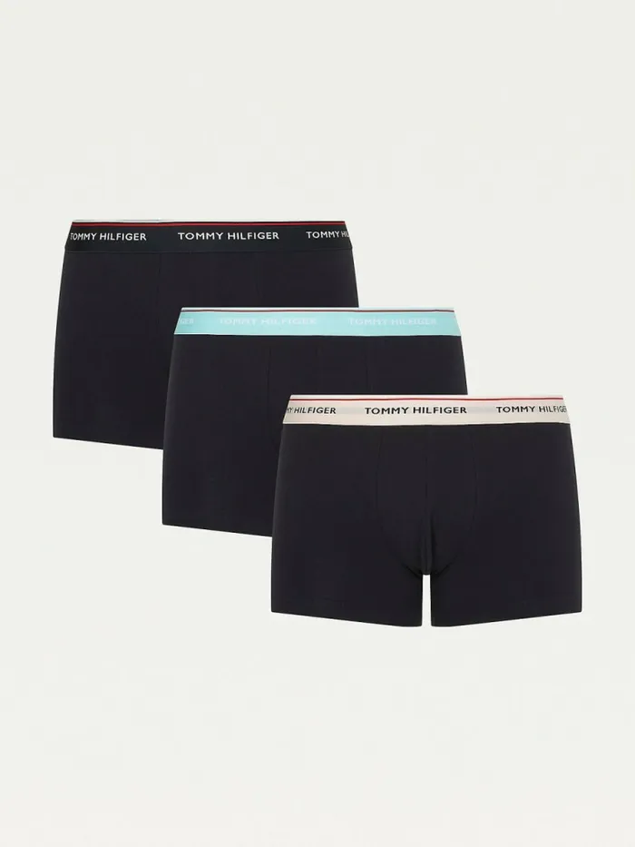 Tommy Hilfiger Exclusive 3Pack Logo Waistband Trunks Dsrt SkyPale PnkCryo Ice Mens Underwear Popular Tommy Hilfiger Exclusive 3Pack Logo Waistband Trunks Dsrt SkyPale PnkCryo Ice Mens Underwear Popular