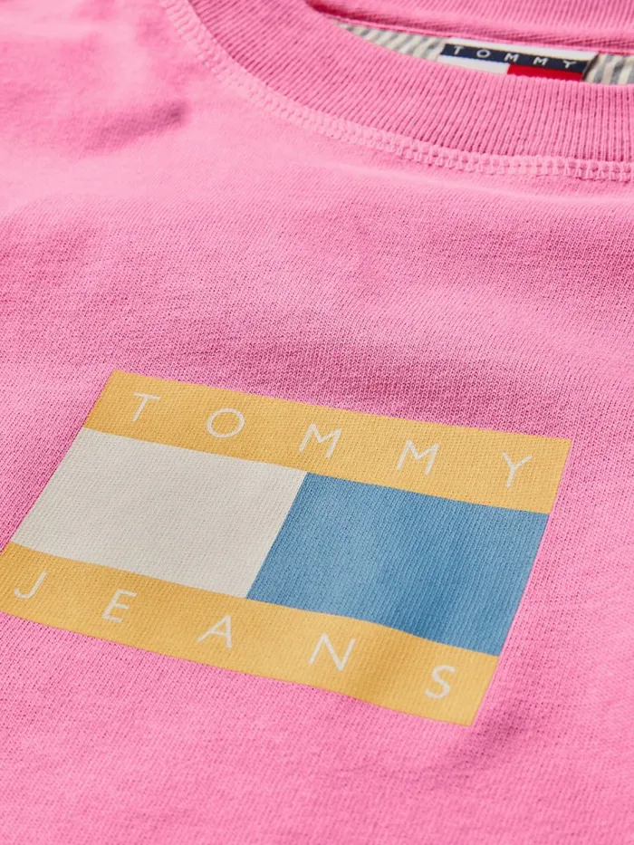 Tommy Hilfiger Exclusive Pop Drop Cropped TShirt Pop Pink Womens CoOrds