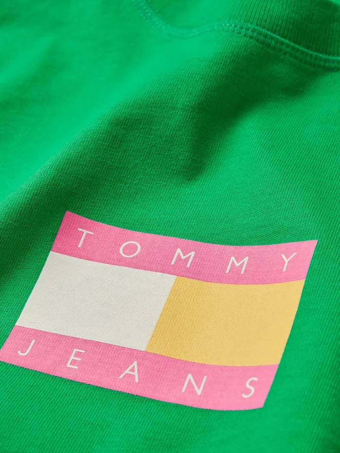 Tommy Hilfiger Exclusive Pop Drop Cropped TShirt Spring Palm Green Womens TShirts Sale