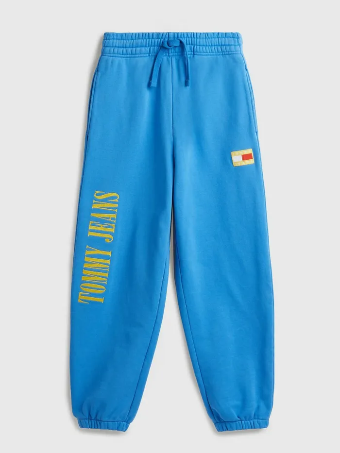 Tommy Hilfiger Exclusive Pop Drop Flag Joggers Electric Aqua Womens Trousers