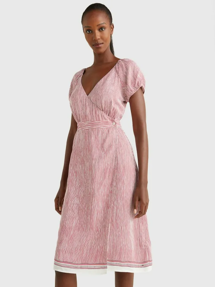 Tommy Hilfiger Exclusive Stripe Midi Wrap Dress Handpainted Ithaca StpEng Pink Womens Dresses and Jumpsuits Fashion Tommy Hilfiger Exclusive Stripe Midi Wrap Dress Handpainted Ithaca StpEng Pink Womens Dresses and Jumpsuits Fashion