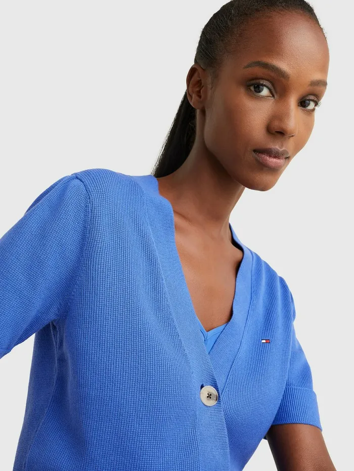 Tommy Hilfiger Exclusive ThreeQuarterSleeve Cardigan Verona Blue Womens Knitwear On Sale