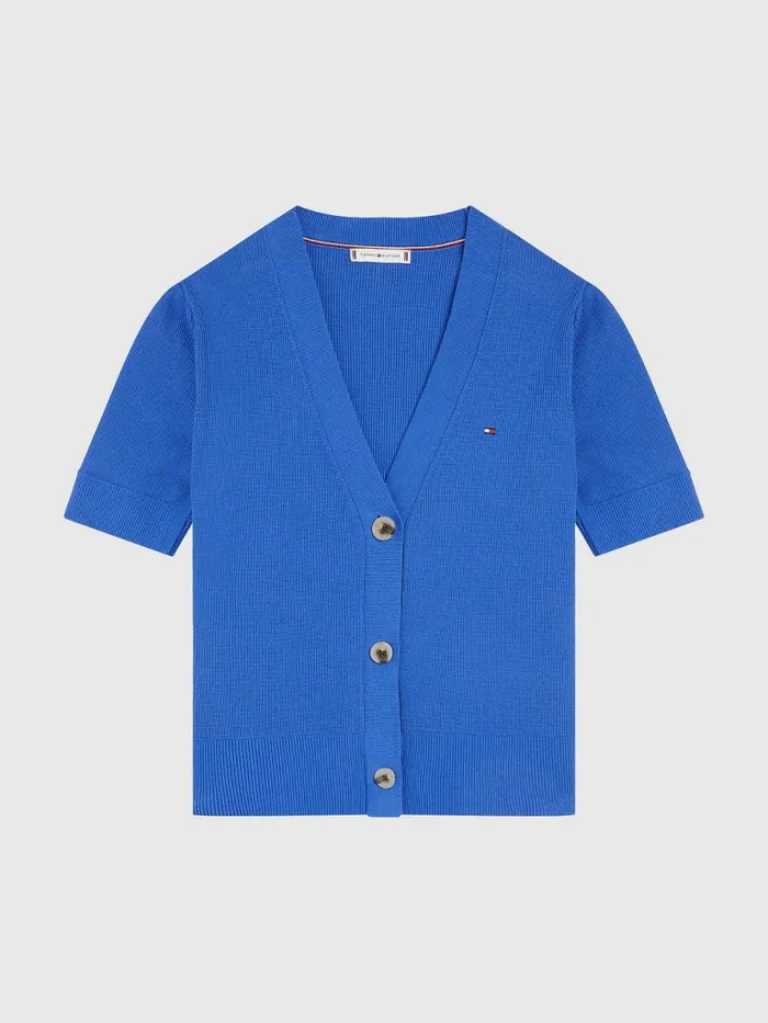 Tommy Hilfiger Exclusive ThreeQuarterSleeve Cardigan Verona Blue Womens Knitwear On Sale