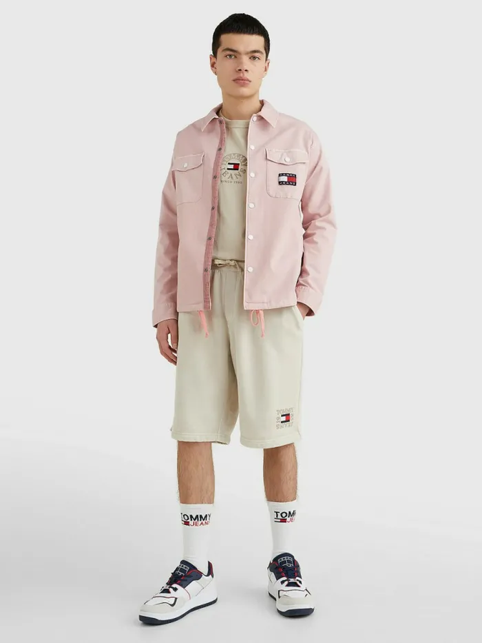 Tommy Hilfiger Expedition Logo Coach Shirt Broadway Pink Mens Shirts On Sale