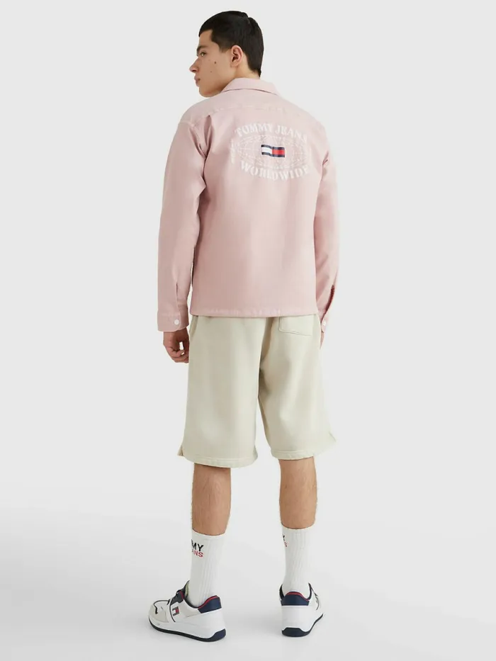 Tommy Hilfiger Expedition Logo Coach Shirt Broadway Pink Mens Shirts On Sale