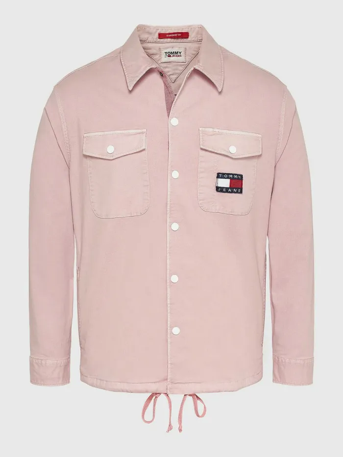 Tommy Hilfiger Expedition Logo Coach Shirt Broadway Pink Mens Shirts On Sale