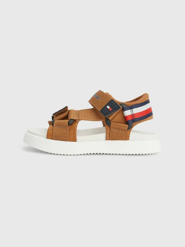 Tommy Hilfiger Fabric Strap Sandals Tobacco Boys Shoes and Accessories Casaul