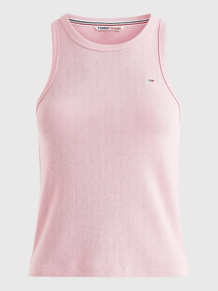 Tommy Hilfiger Feminine Ribbed Tank Top Fresh Pink Womens TShirts Gift 4 You