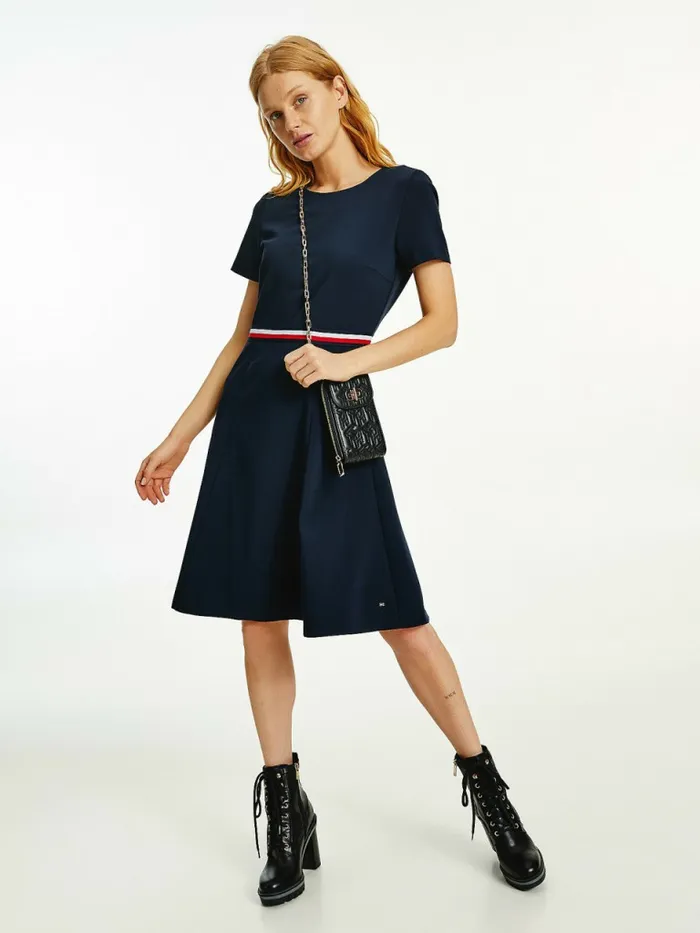 Tommy Hilfiger Fit And Flare Dress Desert Sky Womens Dresses and Jumpsuits Near Me Tommy Hilfiger Fit And Flare Dress Desert Sky Womens Dresses and Jumpsuits Near Me