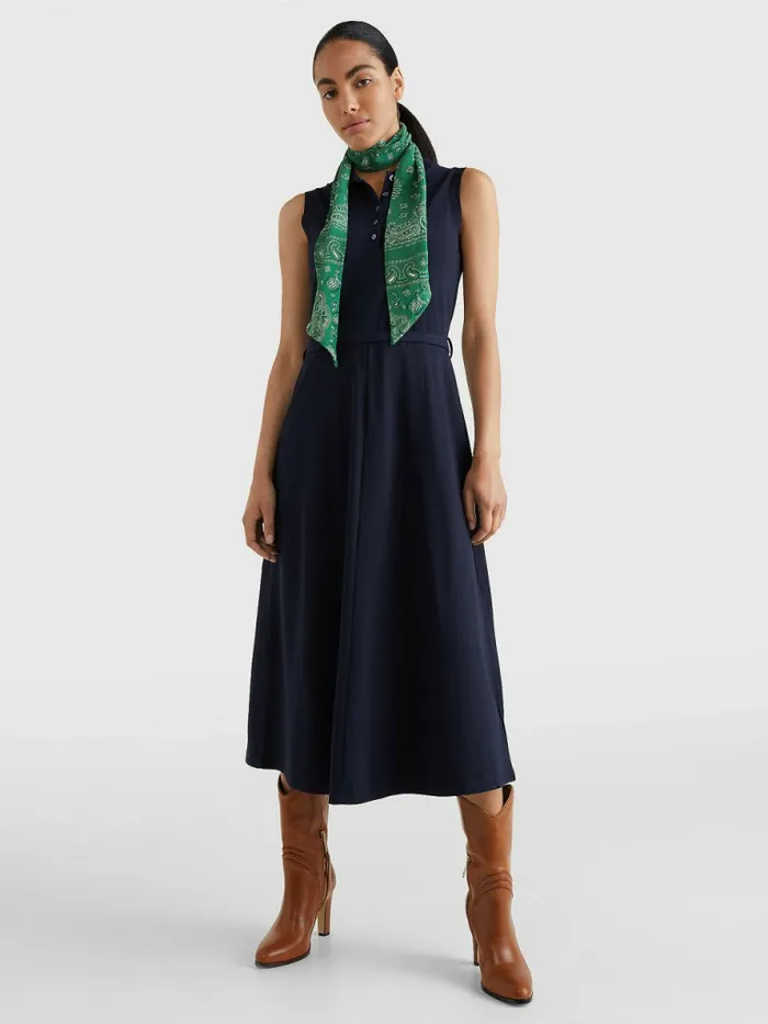 Tommy Hilfiger Fit And Flare Sleeveless Polo Dress Desert Sky Womens Dresses and Jumpsuits On Sale Tommy Hilfiger Fit And Flare Sleeveless Polo Dress Desert Sky Womens Dresses and Jumpsuits On Sale