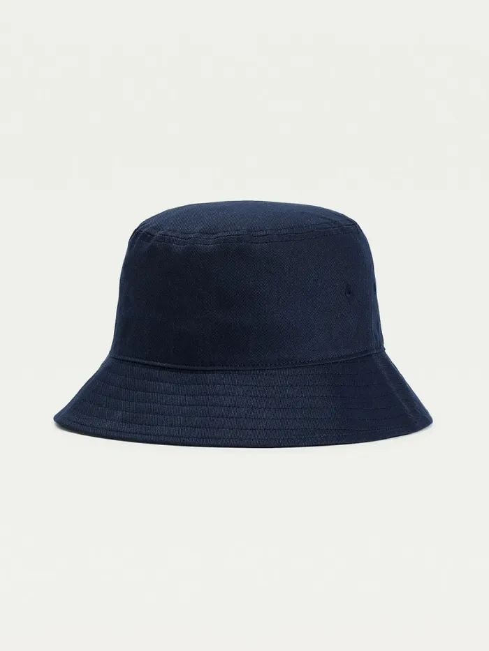 Tommy Hilfiger Flag Embroidery Bucket Hat Twilight Navy Mens Hats and Scarves Cheap On Sale