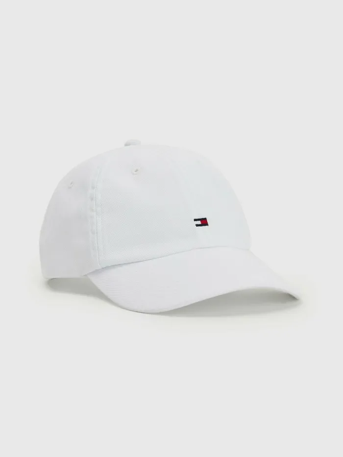 Tommy Hilfiger Flag Embroidery Cap Off White Mens Hats and Scarves Near Me