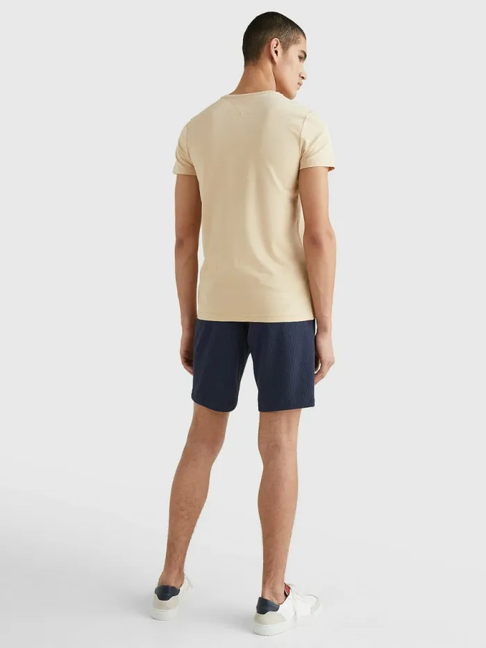 Tommy Hilfiger Flag Embroidery Slim Fit TShirt Clayed Pebble Mens TShirts Cheap On Sale