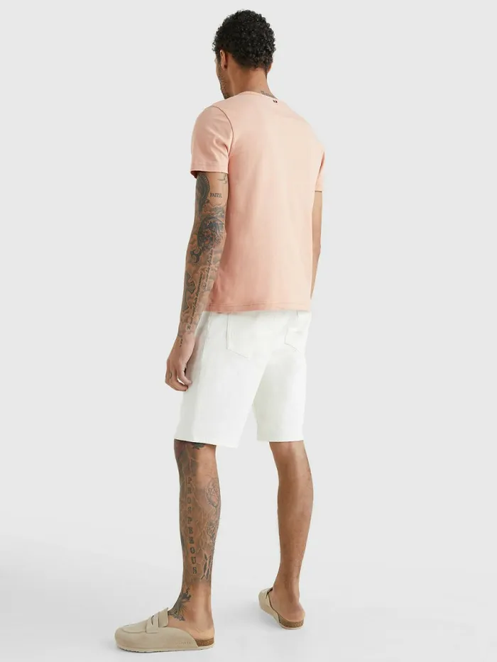 Tommy Hilfiger Flag Embroidery TShirt Guava Mens TShirts Popular