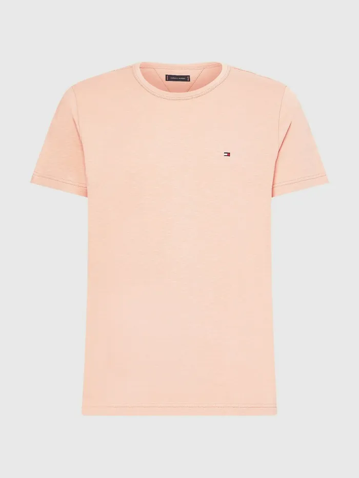 Tommy Hilfiger Flag Embroidery TShirt Guava Mens TShirts Popular