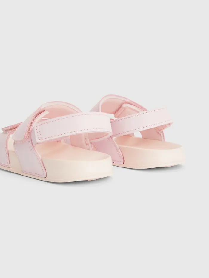 Tommy Hilfiger Flag Hook And Loop Sandals Pink Girls Shoes and Accessories Gift 4 You