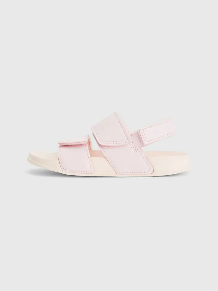 Tommy Hilfiger Flag Hook And Loop Sandals Pink Girls Shoes and Accessories Gift 4 You