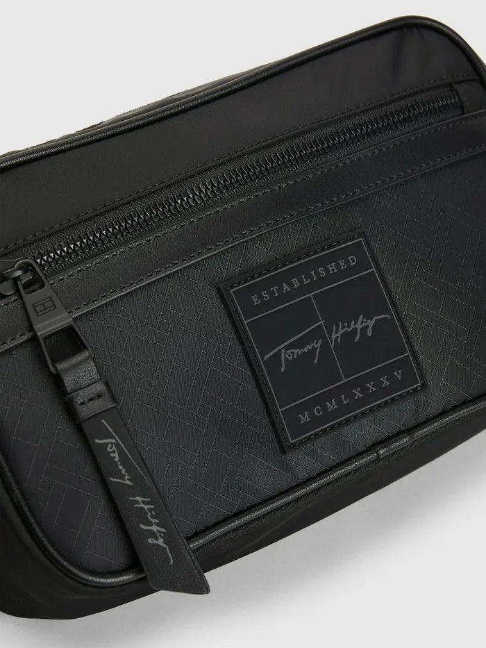 Tommy Hilfiger Flag Jacquard Reporter Bag Black Flag Monogram Mens Bags Gift 4 You
