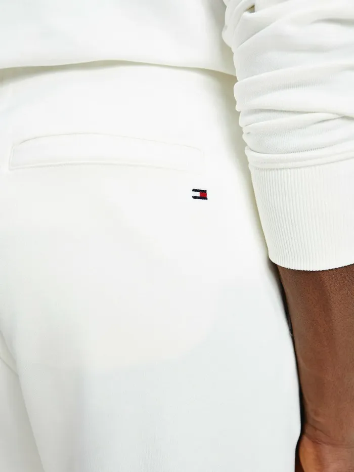 Tommy Hilfiger Flag Logo Cuffed Joggers Ecru Mens Tracksuits Gift for Friend