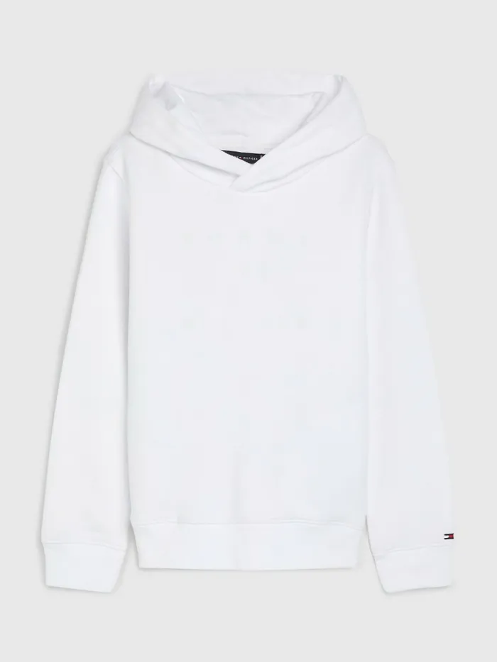 Tommy Hilfiger Flag Logo Hoody White Boys Sweatshirts and Hoodies Popular