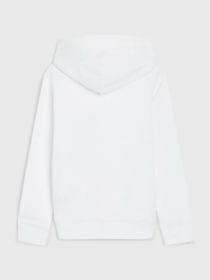 Tommy Hilfiger Flag Logo Hoody White Boys Sweatshirts and Hoodies Popular