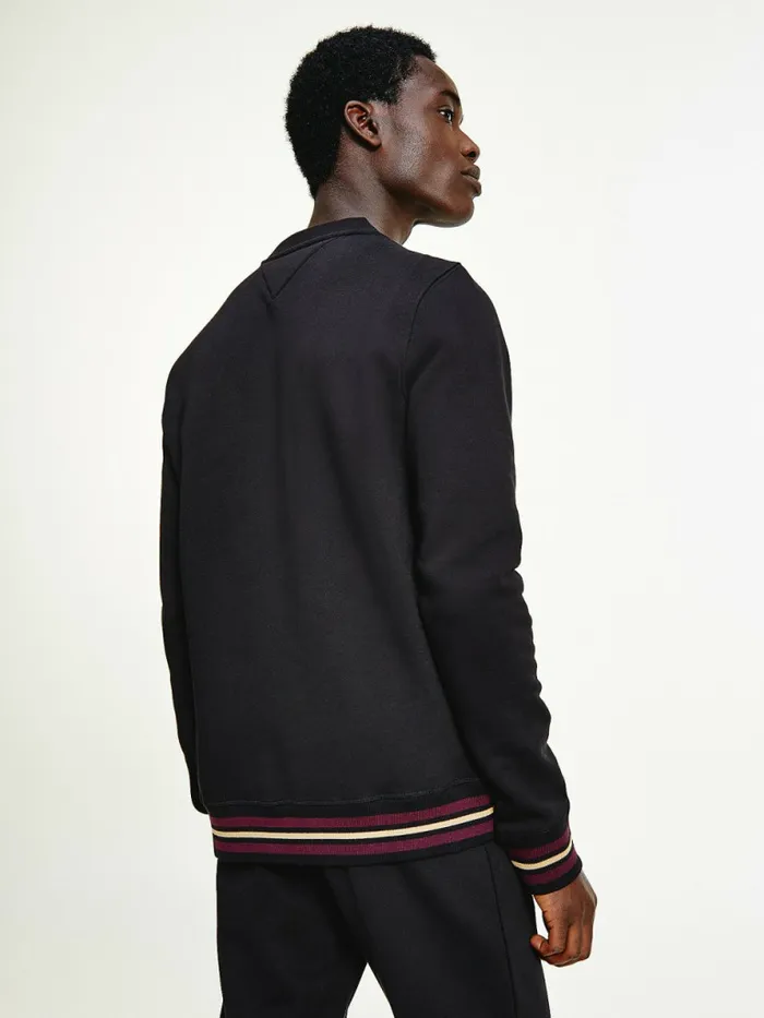 Tommy Hilfiger Flag Logo Sweatshirt Black Mens Sweatshirts and Hoodies Gift 4 You