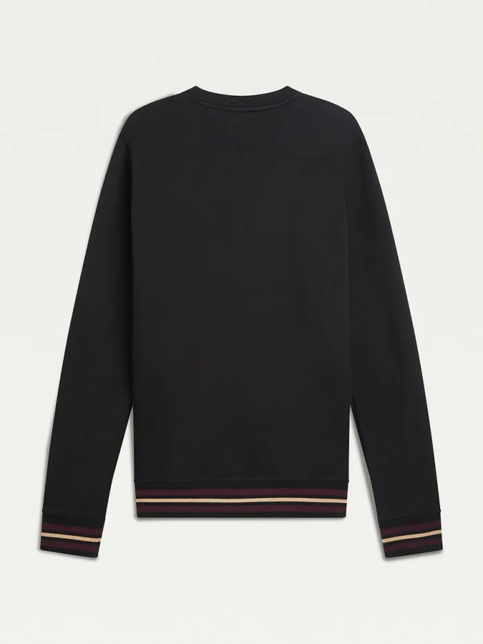 Tommy Hilfiger Flag Logo Sweatshirt Black Mens Sweatshirts and Hoodies Gift 4 You