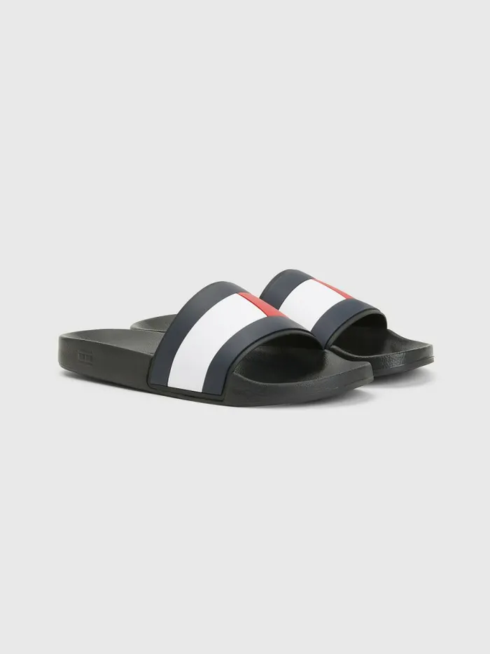 Tommy Hilfiger Flag Pool Slides Black Mens Sandals Sliders and Flip Flops Near Me Tommy Hilfiger Flag Pool Slides Black Mens Sandals Sliders and Flip Flops Near Me