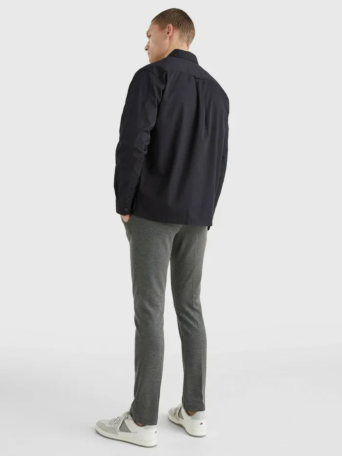 Tommy Hilfiger Flap Pocket Organic Cotton Shirt Jacket Desert Sky Mens Shirts Cheap On Sale