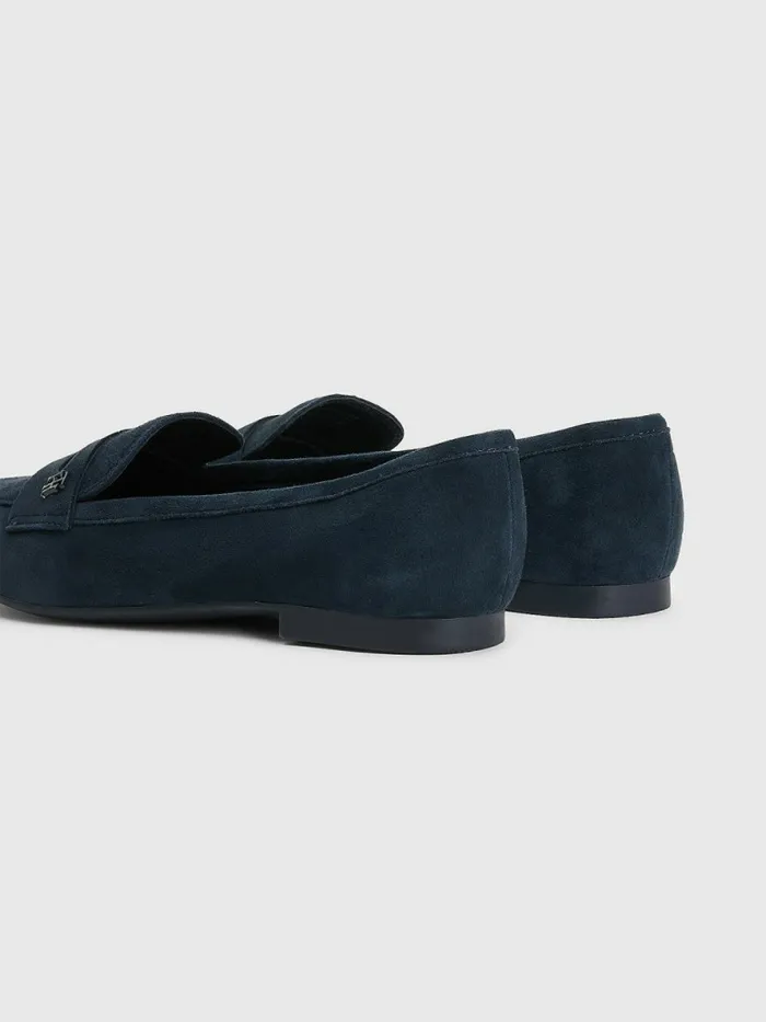 Tommy Hilfiger Flat Suede Loafers Desert Sky Womens Flat Shoes Near Me
