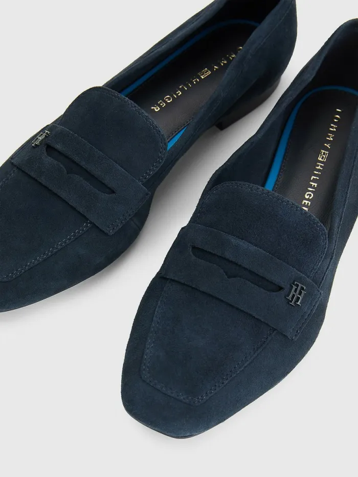 Tommy Hilfiger Flat Suede Loafers Desert Sky Womens Flat Shoes Near Me