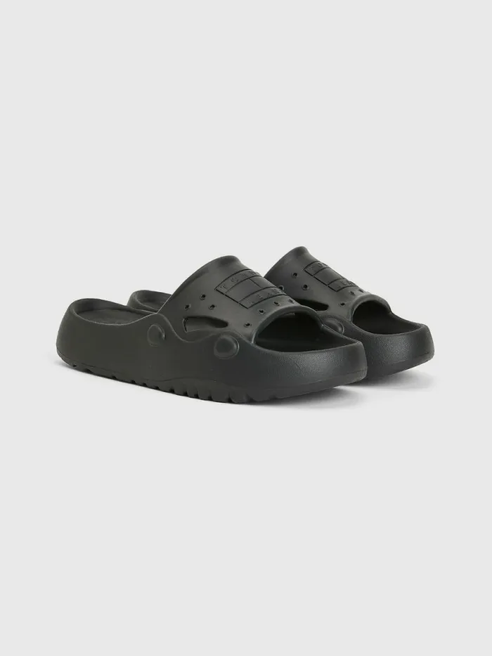 Tommy Hilfiger Flatform Cleat Pool Slides Black Womens Boots Gift 4 You