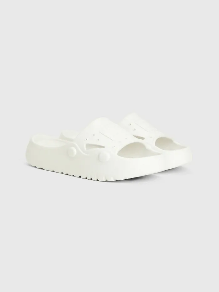 Tommy Hilfiger Flatform Cleat Pool Slides Ecru Womens Flat Shoes Cheap On Sale Tommy Hilfiger Flatform Cleat Pool Slides Ecru Womens Flat Shoes Cheap On Sale