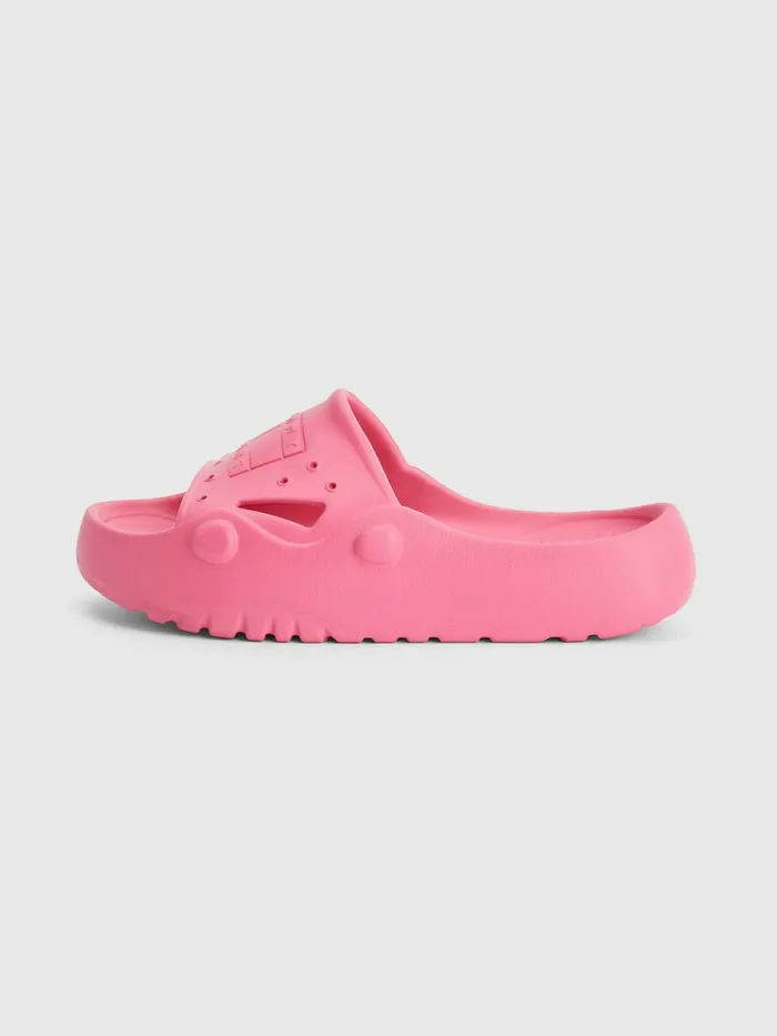 Tommy Hilfiger Flatform Cleat Pool Slides Pink Alert Womens Pumps For Sale