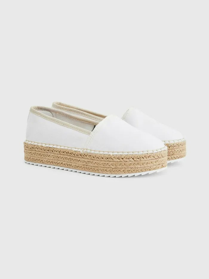 Tommy Hilfiger Flatform Espadrilles White Womens Flat Shoes Near Me