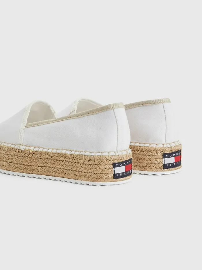 Tommy Hilfiger Flatform Espadrilles White Womens Flat Shoes Near Me