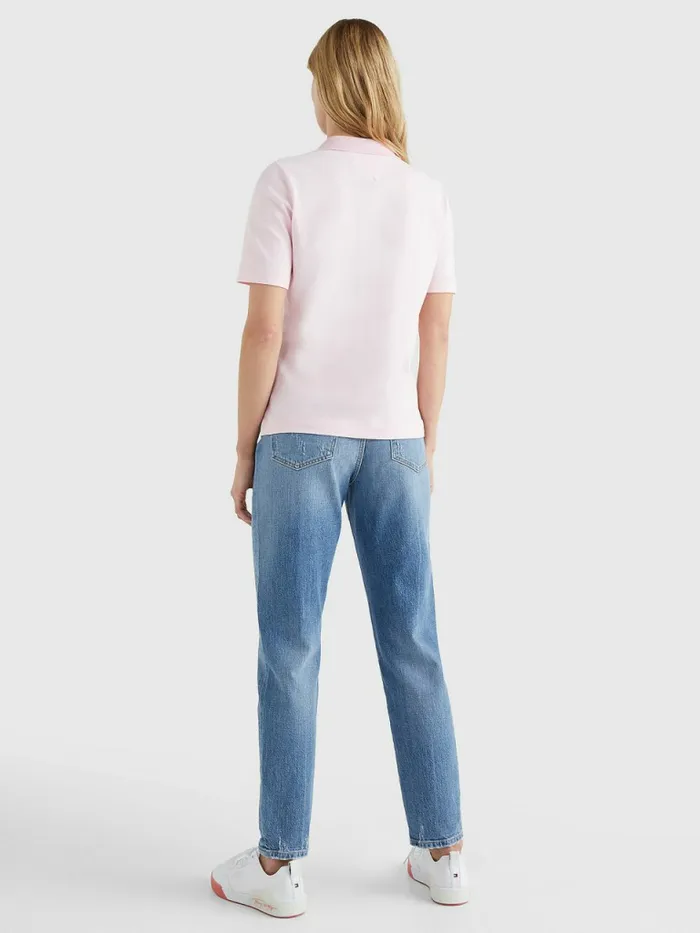 Tommy Hilfiger Flock Flag Polo Pastel Pink Womens Polo Shirts Near Me
