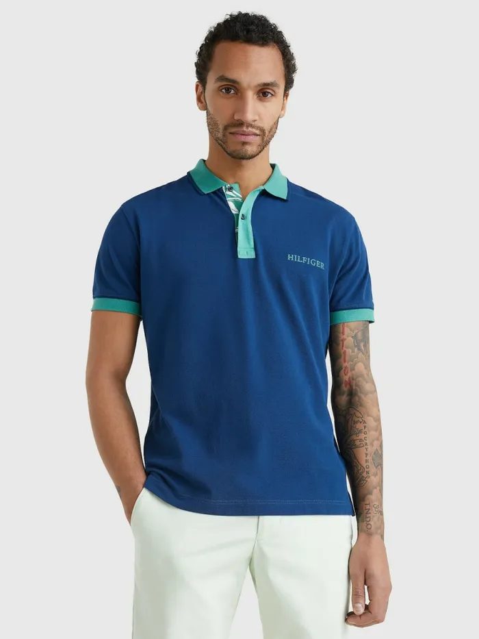 Tommy Hilfiger Floral Collar Regular Fit Polo Twilight Indigo Mens Polo Shirts Gift 4 You Tommy Hilfiger Floral Collar Regular Fit Polo Twilight Indigo Mens Polo Shirts Gift 4 You