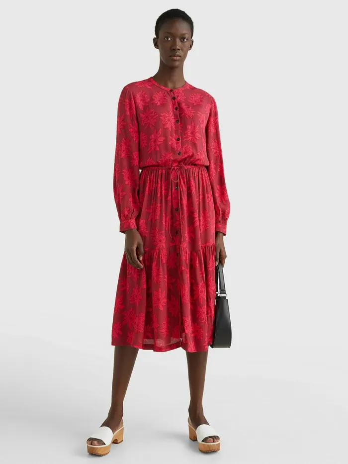 Tommy Hilfiger Floral Crepe Shift Midi Dress Mid Scale BloomPink Splendor Womens Dresses and Jumpsuits Gift Ideas Tommy Hilfiger Floral Crepe Shift Midi Dress Mid Scale BloomPink Splendor Womens Dresses and Jumpsuits Gift Ideas