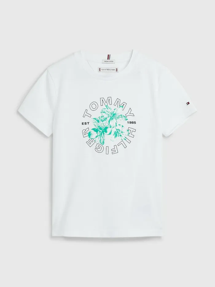 Tommy Hilfiger Floral Graphic Organic Cotton TShirt White Girls Tops and TShirts Near Me Tommy Hilfiger Floral Graphic Organic Cotton TShirt White Girls Tops and TShirts Near Me
