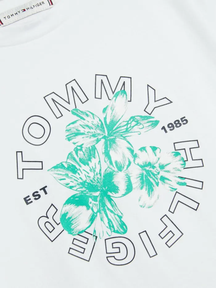 Tommy Hilfiger Floral Graphic Organic Cotton TShirt White Girls Tops and TShirts Near Me