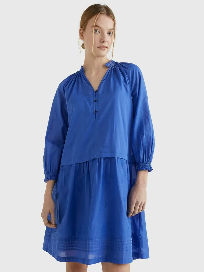 Tommy Hilfiger Floral Monogram Embroidery Relaxed Fit Dress Verona Blue Womens Dresses and Jumpsuits Fashion Tommy Hilfiger Floral Monogram Embroidery Relaxed Fit Dress Verona Blue Womens Dresses and Jumpsuits Fashion