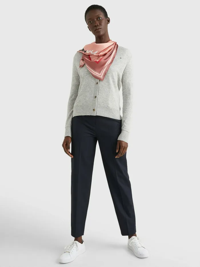 Tommy Hilfiger Fresh Signature Satin Scarf Guava Womens Hats and Scarves Gift 4 You