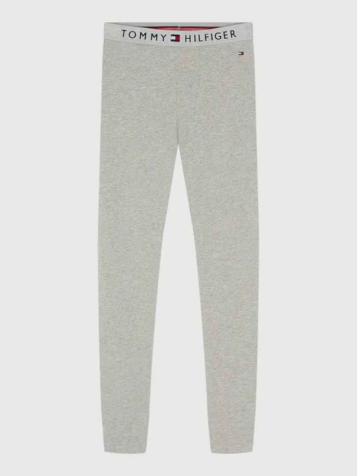 Tommy Hilfiger Full Length Logo Leggings Grey Heather Womens Lounge and Nightwear