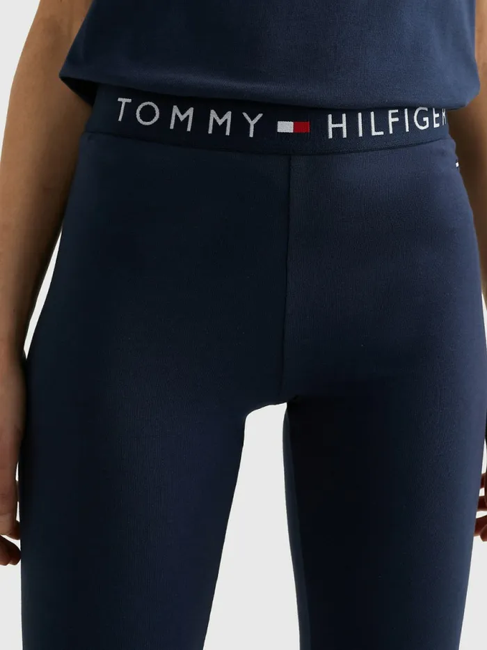 Tommy Hilfiger Full Length Logo Leggings Navy Blazer Womens Lounge and Nightwear