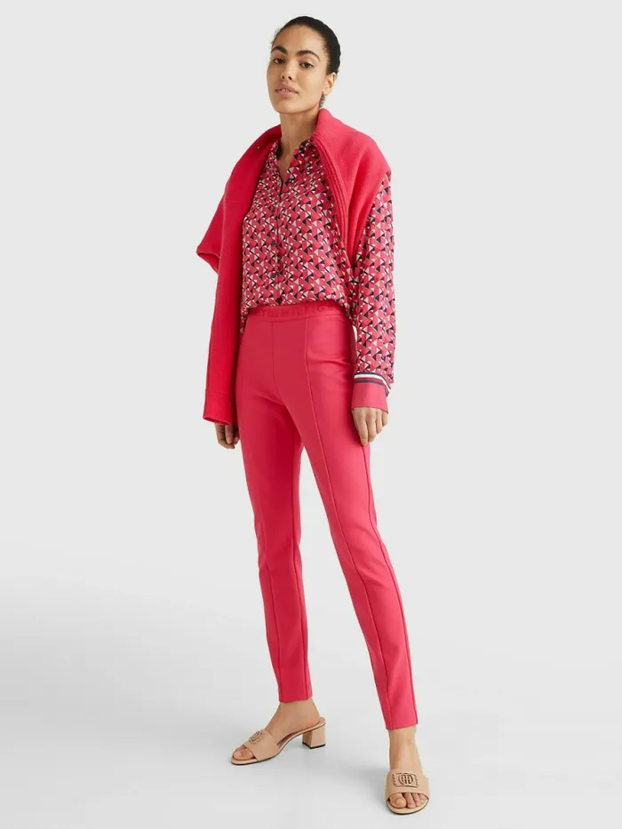 Tommy Hilfiger Geo Print Relaxed Viscose Blouse Island GeoLarge Pink Womens Shirts and Blouses Popular