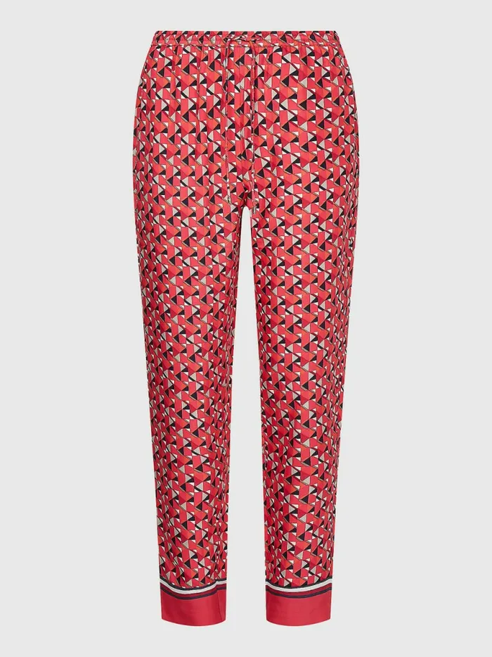 Tommy Hilfiger Geometric Print Relaxed Fit Trousers Island GeoLarge Pink Womens CoOrds