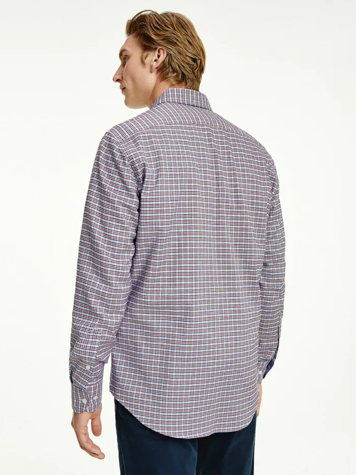 Tommy Hilfiger Gingham Check Organic Oxford Cotton Shirt Blazer RedTh Light Blue Mens Shirts Near Me