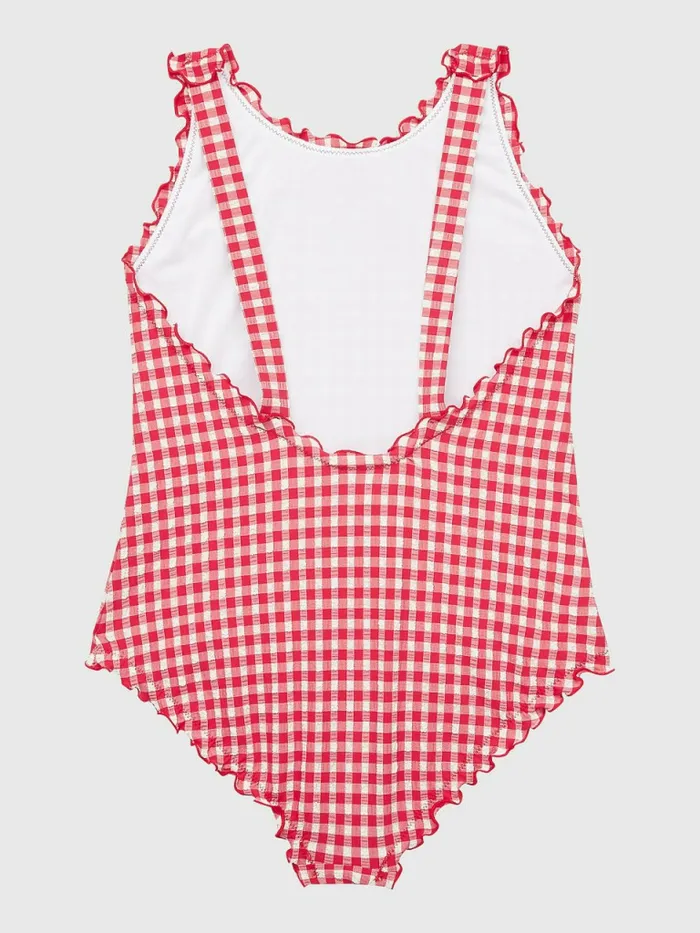 Tommy Hilfiger Gingham OnePiece Swimsuit Primary Red And White Gingham Girls Swimwear Online